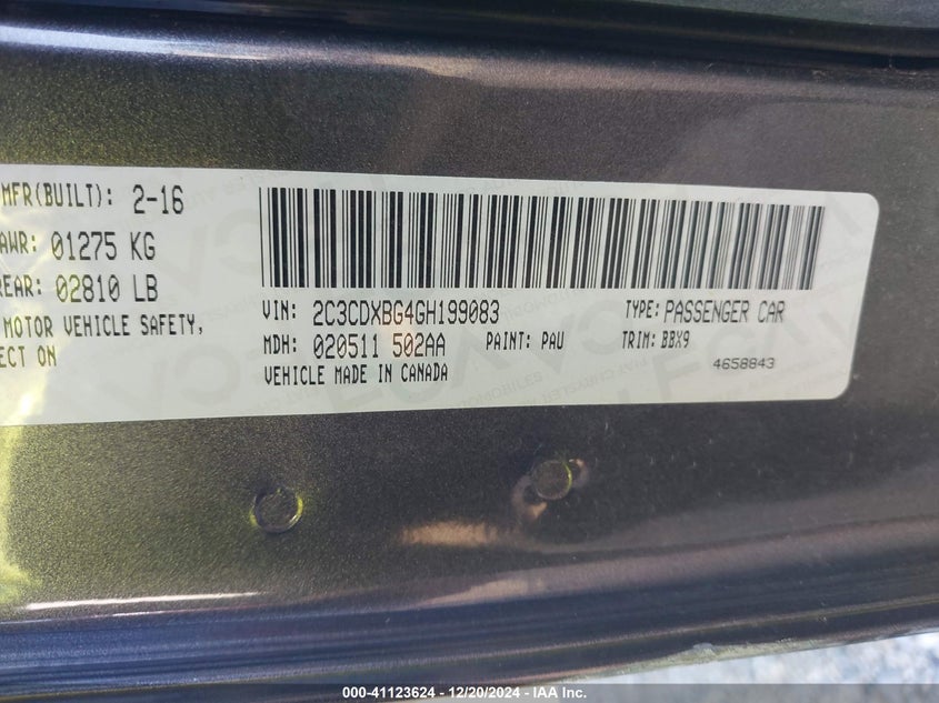 2016 DODGE CHARGER SE - 2C3CDXBG4GH199083