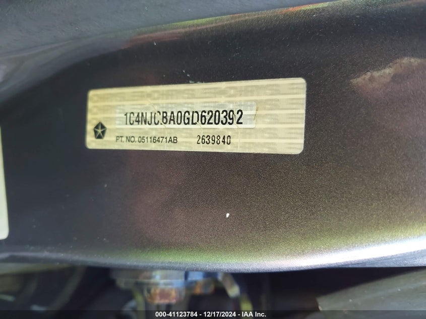 2016 JEEP COMPASS SPORT - 1C4NJCBA0GD620392