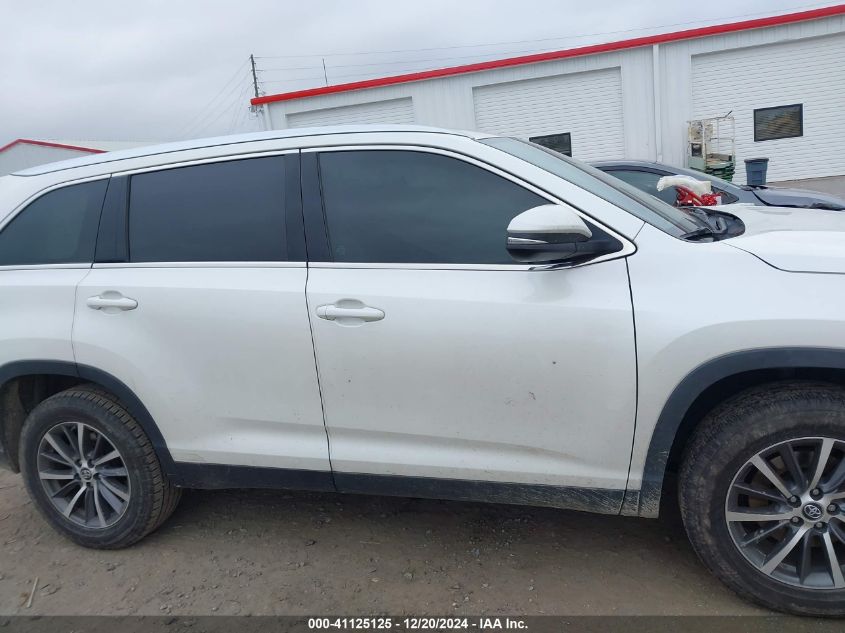 2019 Toyota Highlander Xle VIN: 5TDKZRFH6KS361734 Lot: 41125125