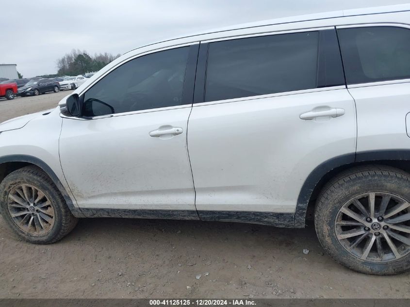 2019 Toyota Highlander Xle VIN: 5TDKZRFH6KS361734 Lot: 41125125