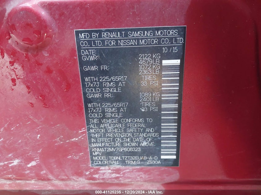 2016 NISSAN ROGUE SV - KNMAT2MV7GP608323