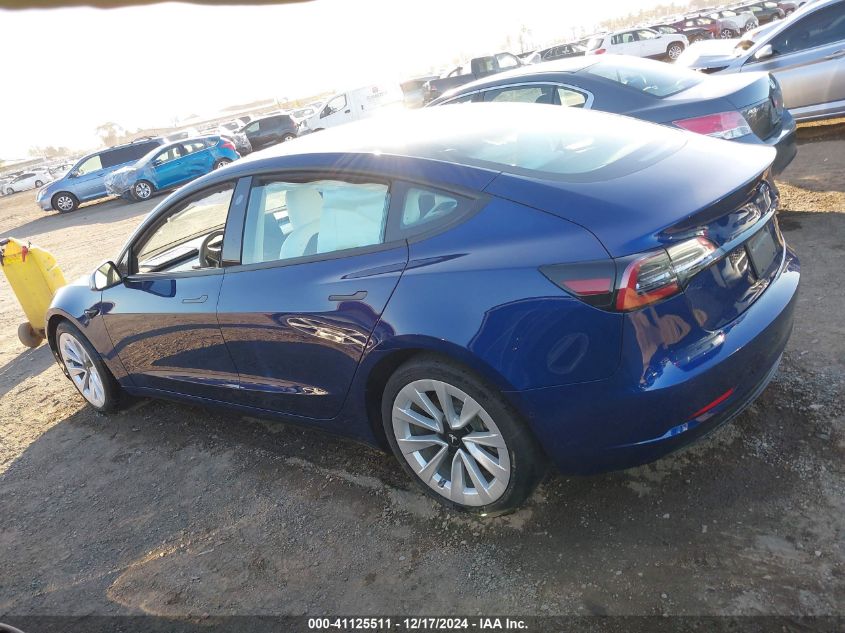 2022 Tesla Model 3 Long Range Dual Motor All-Wheel Drive VIN: 5YJ3E1EB5NF204705 Lot: 41125511