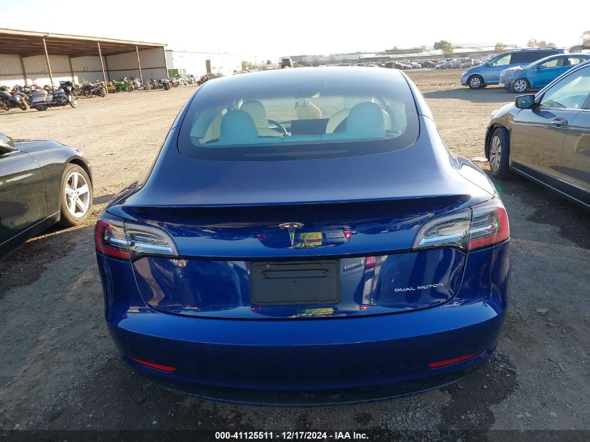 2022 Tesla Model 3 Long Range Dual Motor All-Wheel Drive VIN: 5YJ3E1EB5NF204705 Lot: 41125511