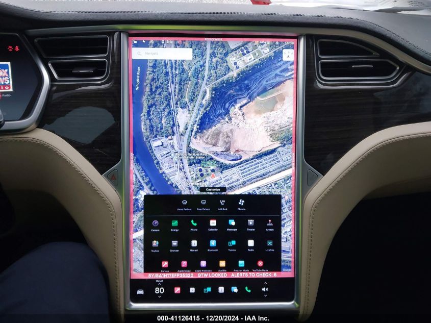2014 TESLA MODEL S VIN: 5YJSA1H17EFP35320