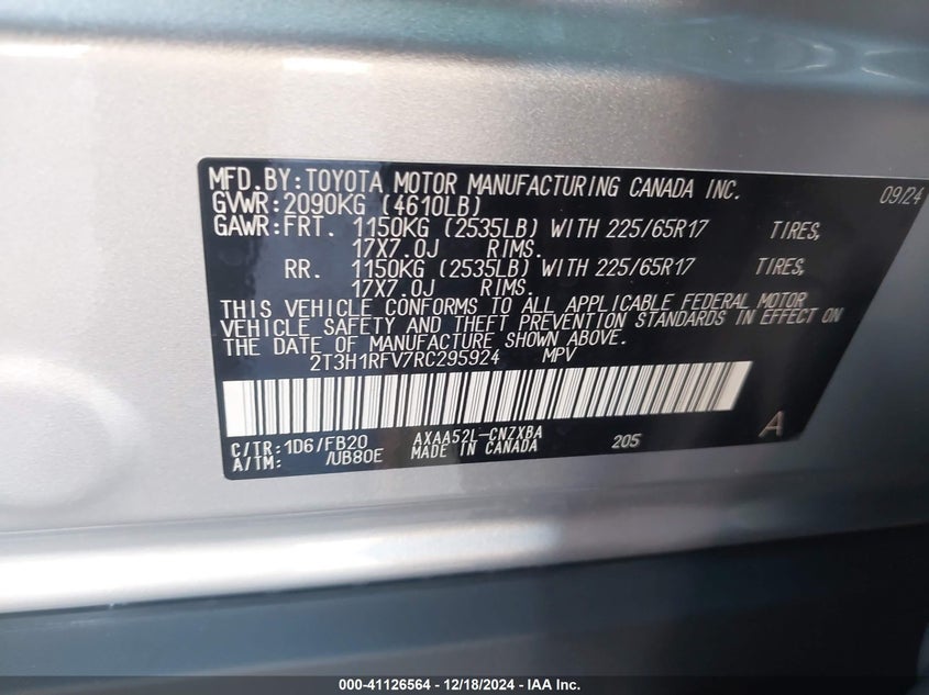2024 TOYOTA RAV4 - 2C3H1RFV7RC295924