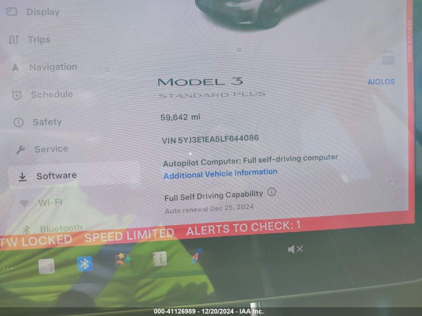 2020 Tesla Model 3 Standard Range Plus Rear-Wheel Drive/Standard Range Rear-Wheel Drive VIN: 5YJ3E1EA5LF644086 Lot: 41126989