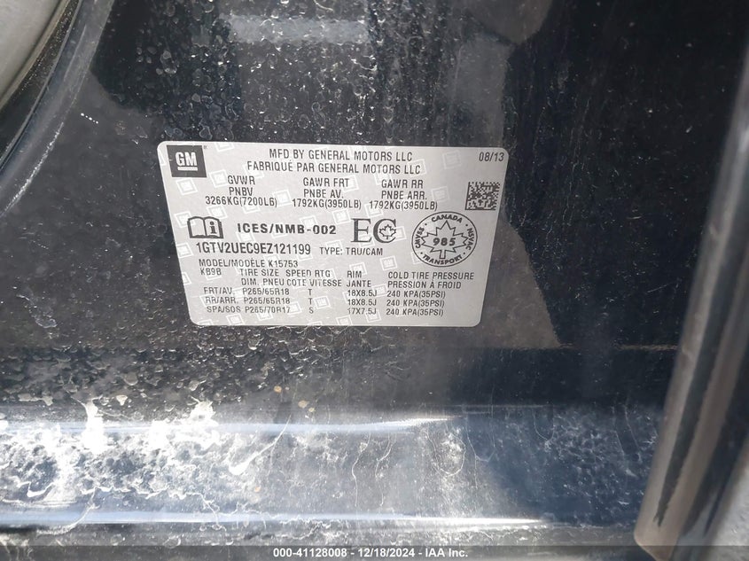 2014 GMC SIERRA 1500 SLE - 1GTV2UEC9EZ121199