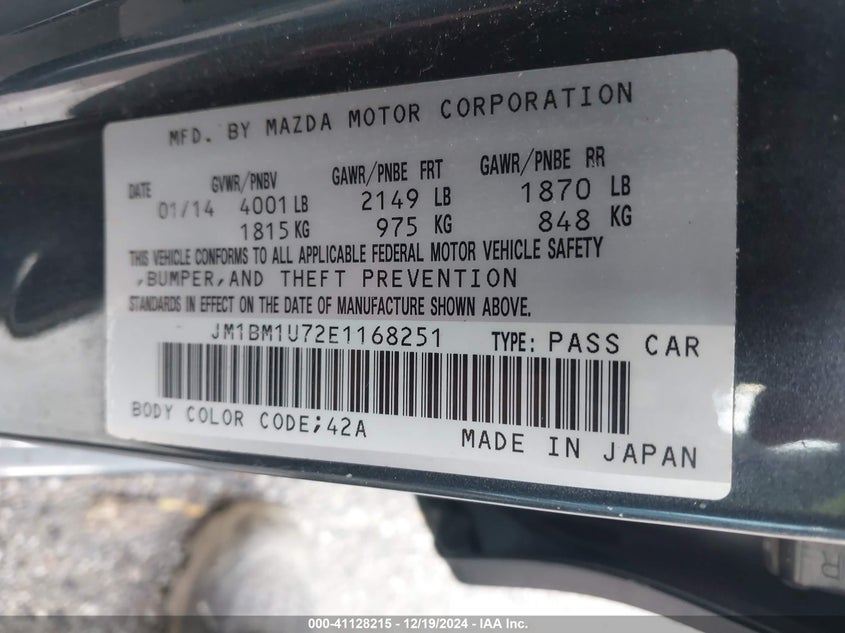 2014 MAZDA MAZDA3 I SPORT - JM1BM1U72E1168251