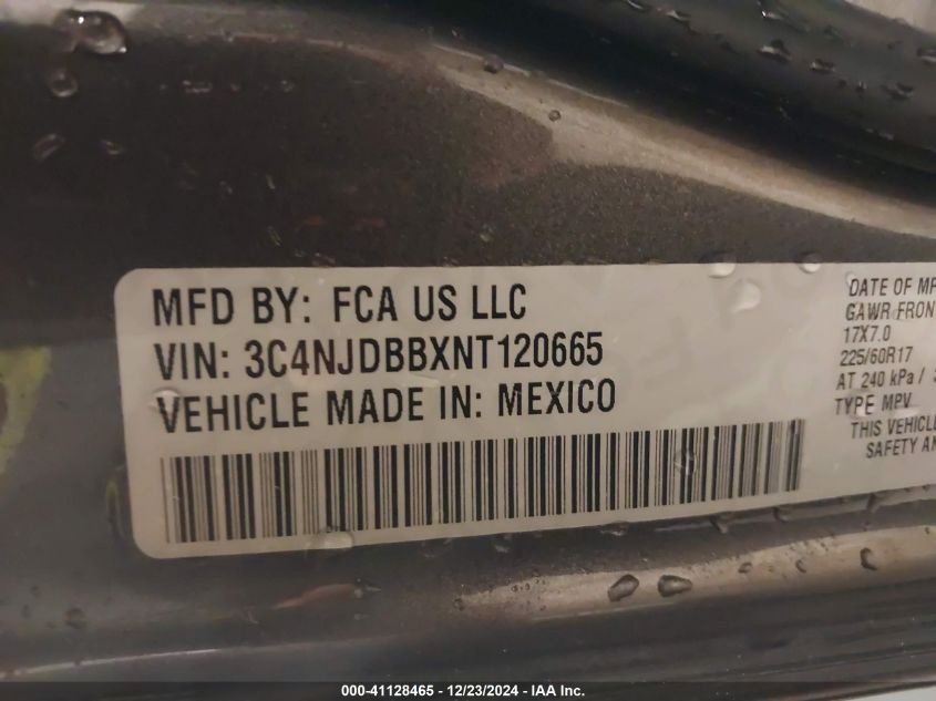 VIN 3C4NJDBBXNT120665 2022 Jeep Compass, Latitude 4X4 no.9