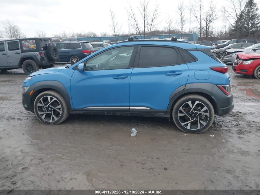 2022 Hyundai Kona Limited VIN: KM8K53A33NU789082 Lot: 41129225