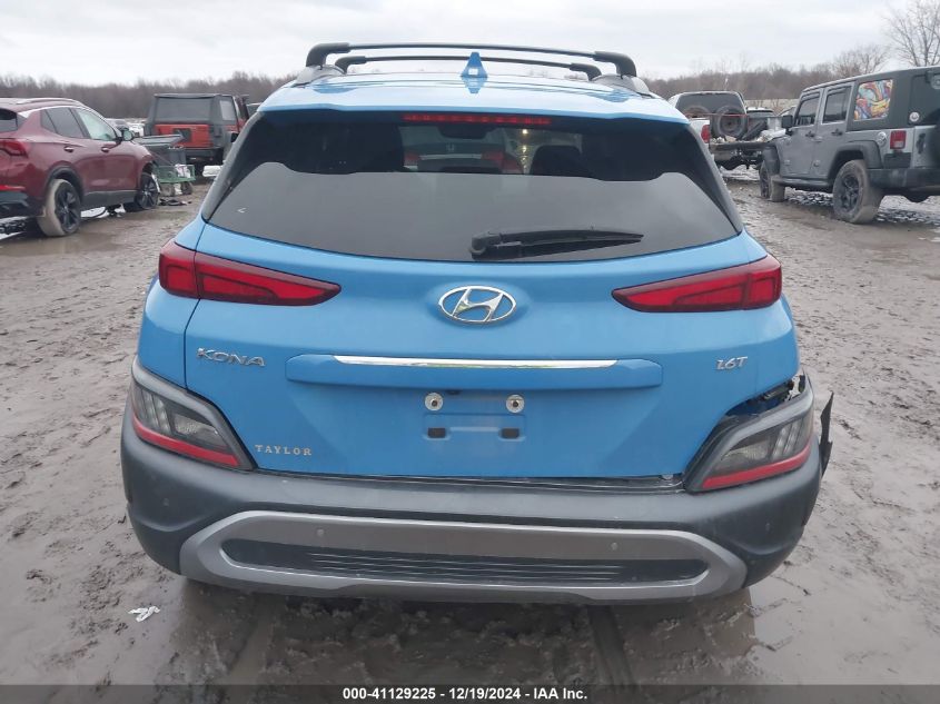 2022 Hyundai Kona Limited VIN: KM8K53A33NU789082 Lot: 41129225