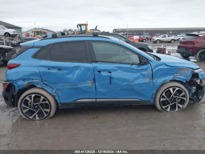 2022 Hyundai Kona Limited VIN: KM8K53A33NU789082 Lot: 41129225