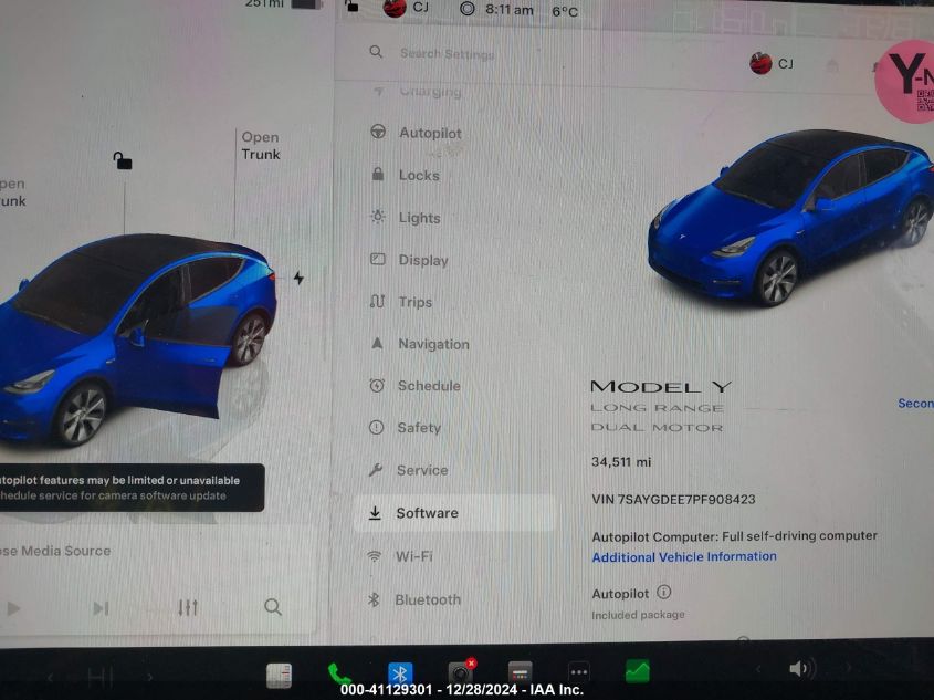 VIN 7SAYGDEE7PF908423 2023 Tesla Model Y, Awd/Long... no.10