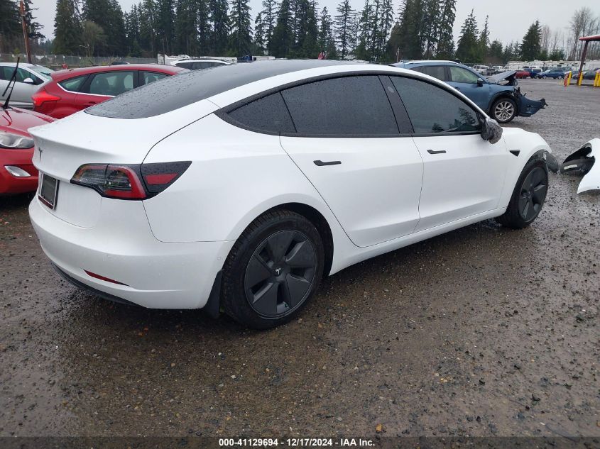 2021 Tesla Model 3 Standard Range Plus Rear-Wheel Drive VIN: 5YJ3E1EA4MF091139 Lot: 41129694