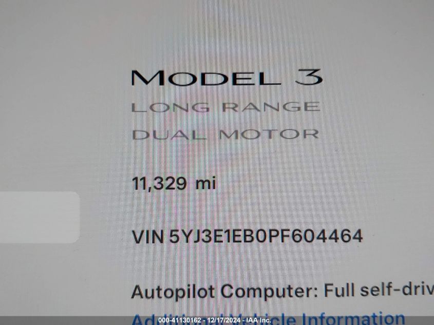 VIN 5YJ3E1EB0PF604464 2023 Tesla Model 3, Long Rang... no.16