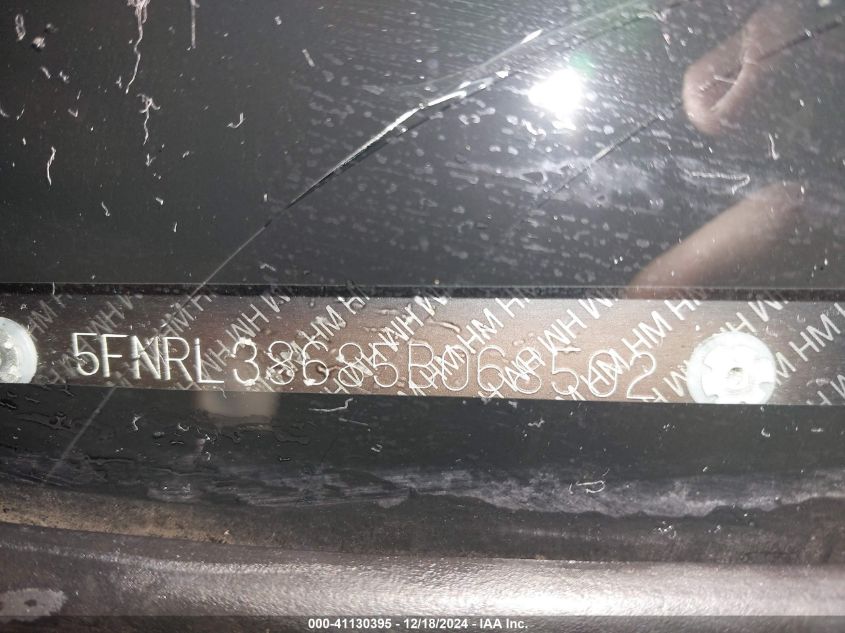 2005 Honda Odyssey Ex-L VIN: 5FNRL38685B068502 Lot: 41130395