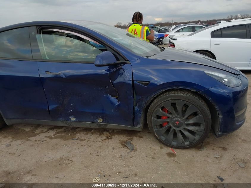 2023 Tesla Model Y Performance Dual Motor All-Wheel Drive VIN: 7SAYGDEF3PF755077 Lot: 41130693