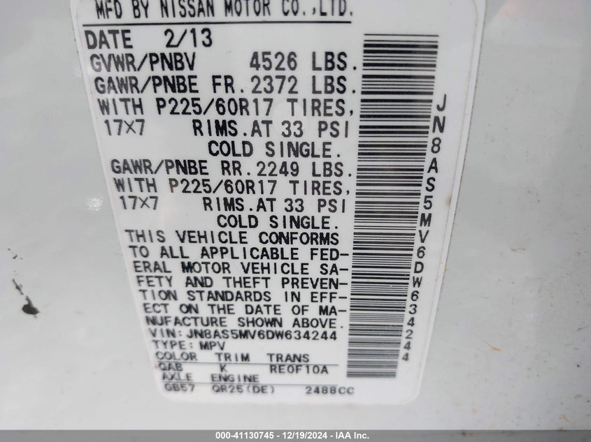 2013 NISSAN ROGUE SV - JN8AS5MV6DW634244