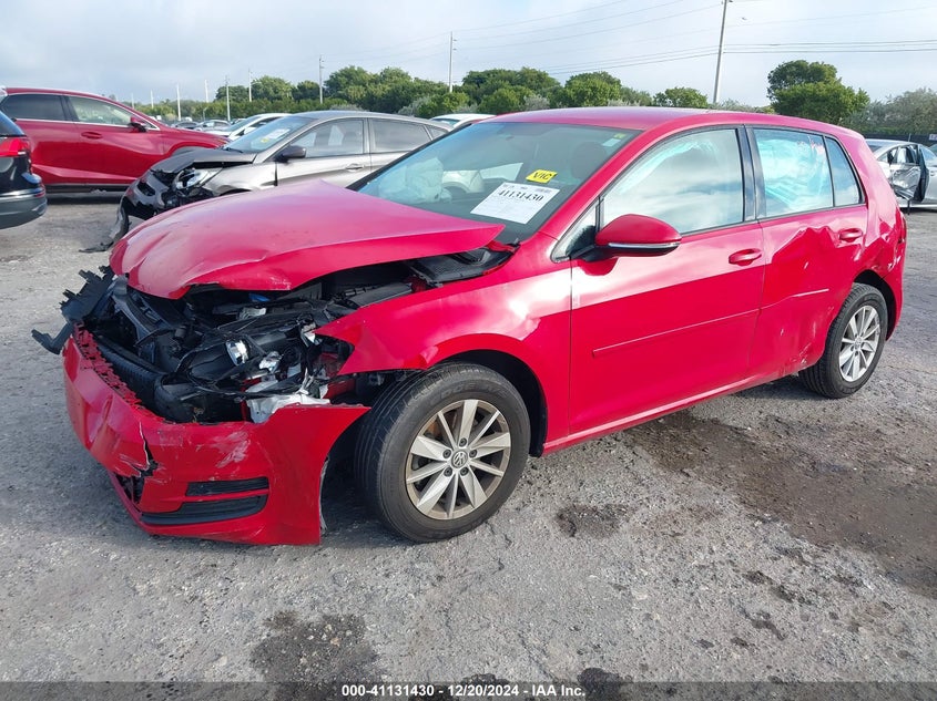 2017 VOLKSWAGEN GOLF VIN: 3VW217AUXHM030001