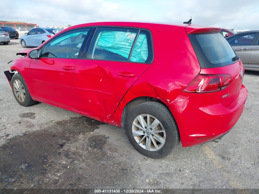 2017 VOLKSWAGEN GOLF VIN: 3VW217AUXHM030001