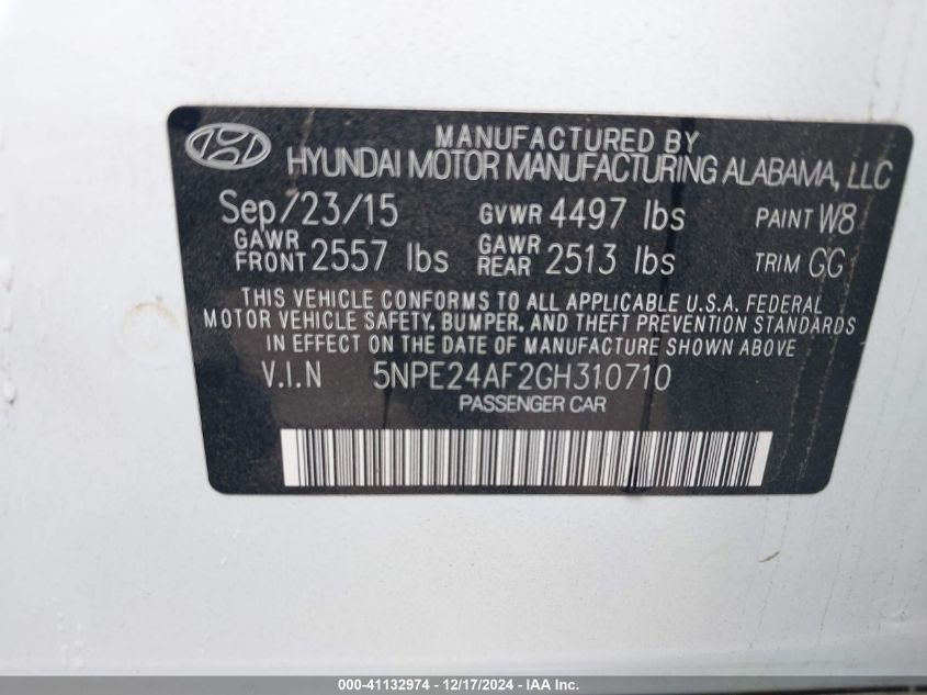 2016 HYUNDAI SONATA SE - 5NPE24AF2GH310710