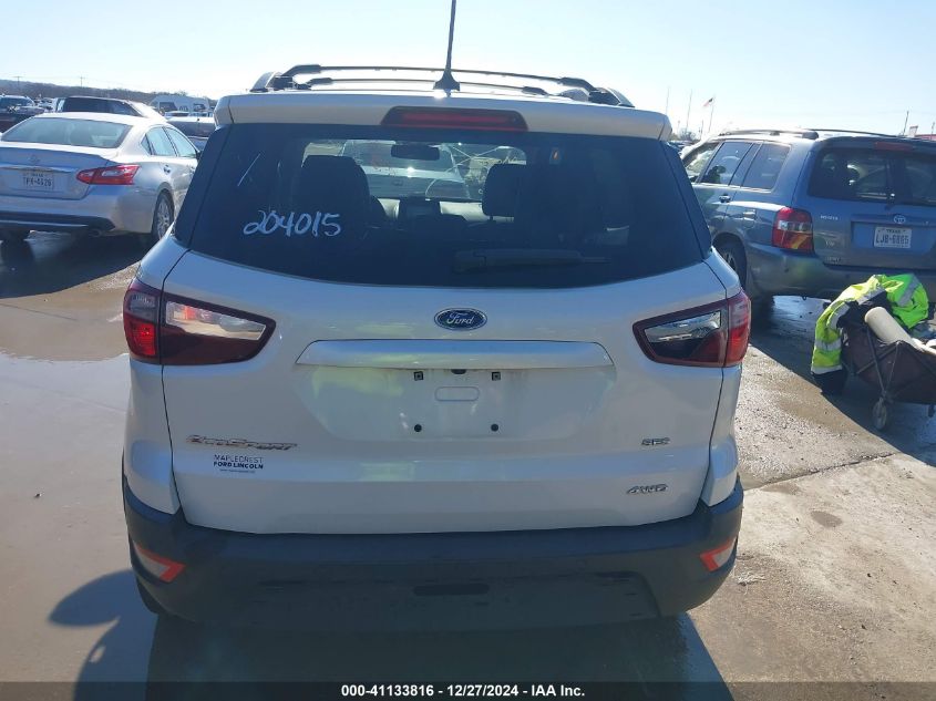 2018 Ford Ecosport Ses VIN: MAJ6P1CL6JC203031 Lot: 41133816