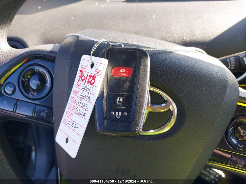 2020 TOYOTA PRIUS VIN: JTDKARFU1L3114502