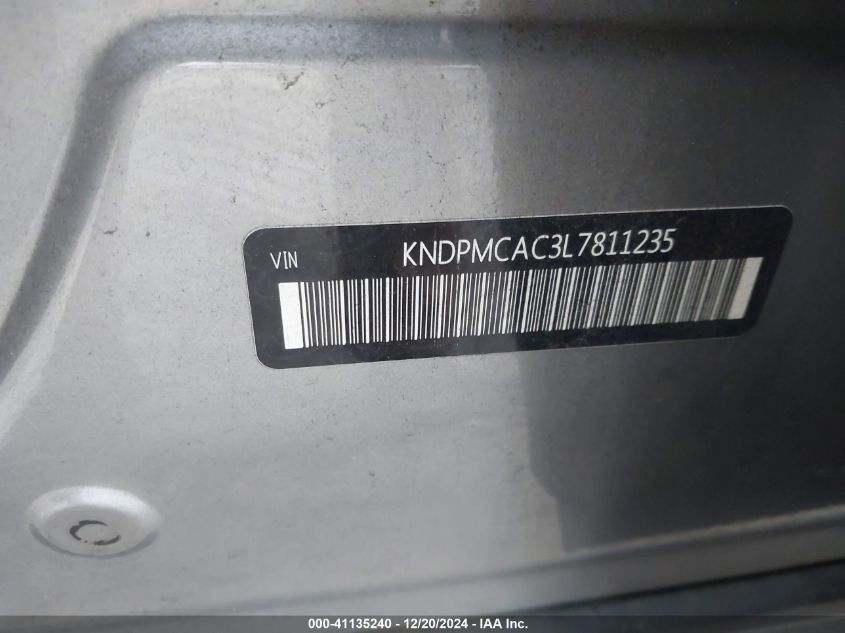 2020 Kia Sportage Lx VIN: KNDPMCAC3L7811235 Lot: 41135240