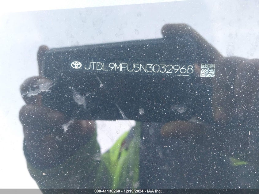 2022 TOYOTA PRIUS VIN: JTDL9MFU5N3032968