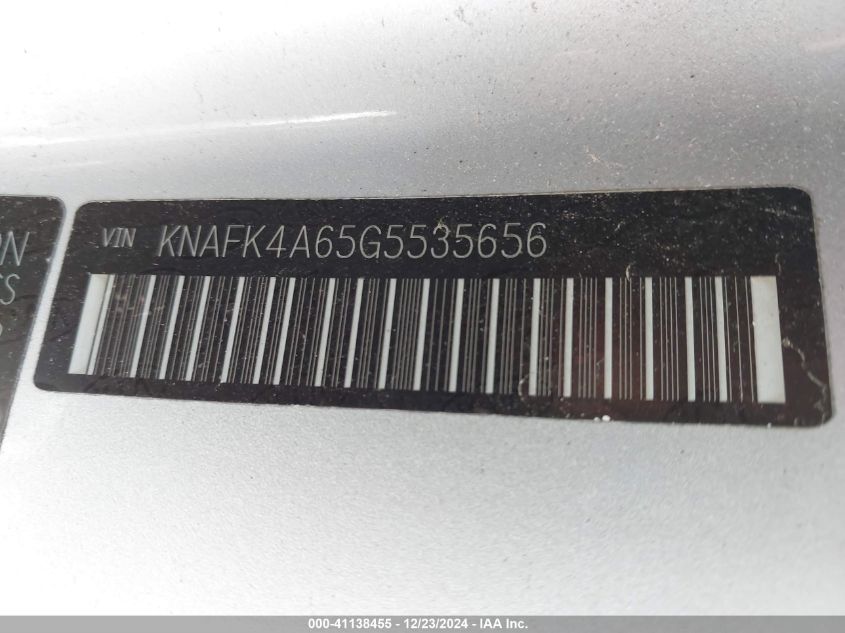 VIN KNAFK4A65G5535656 2016 KIA FORTE no.9