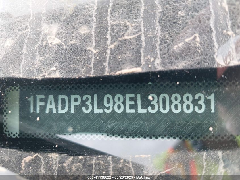 2014 Ford Focus St VIN: 1FADP3L98FL308831 Lot: 41138622