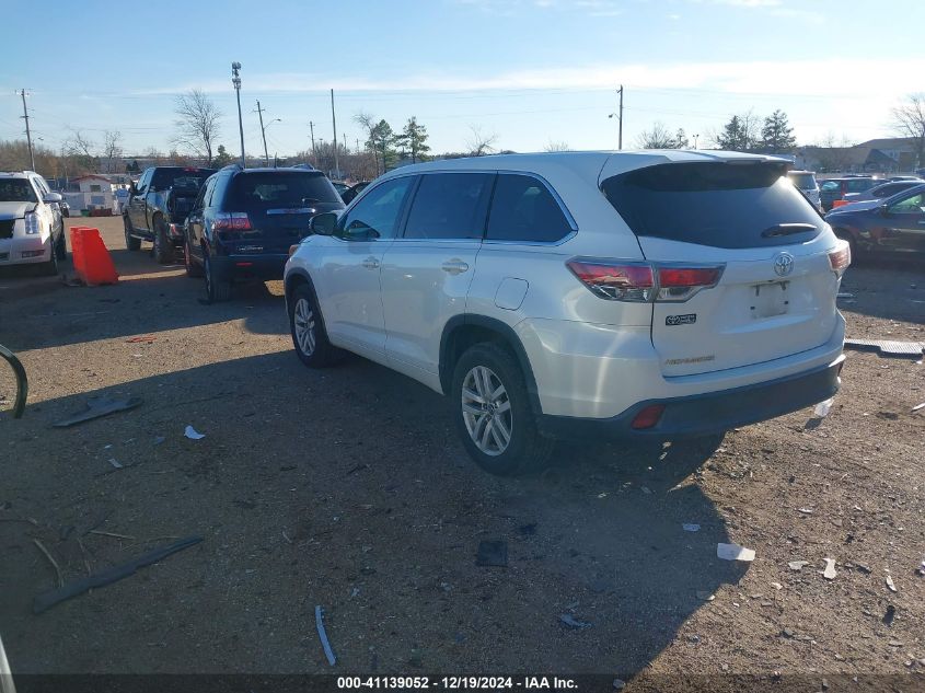 VIN 5TDZARFH4GS020796 2016 Toyota Highlander, LE no.3