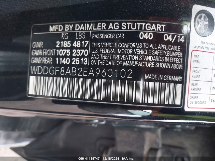 VIN WDDGF8AB2EA960102 2014 Mercedes-Benz C 300, Lux... no.9