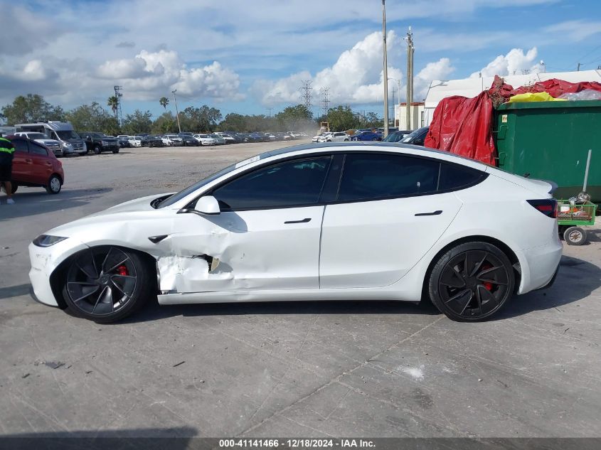 2024 Tesla Model 3 Performance All-Wheel Drive VIN: 5YJ3E1ET9RF831180 Lot: 41141466