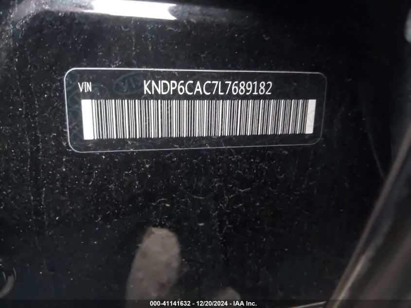 2020 Kia Sportage S VIN: KNDP6CAC7L7689182 Lot: 41141632