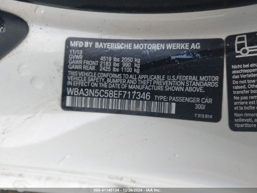 VIN WBA3N5C58EF717346 2014 BMW 4 Series, 428I Xdrive no.9