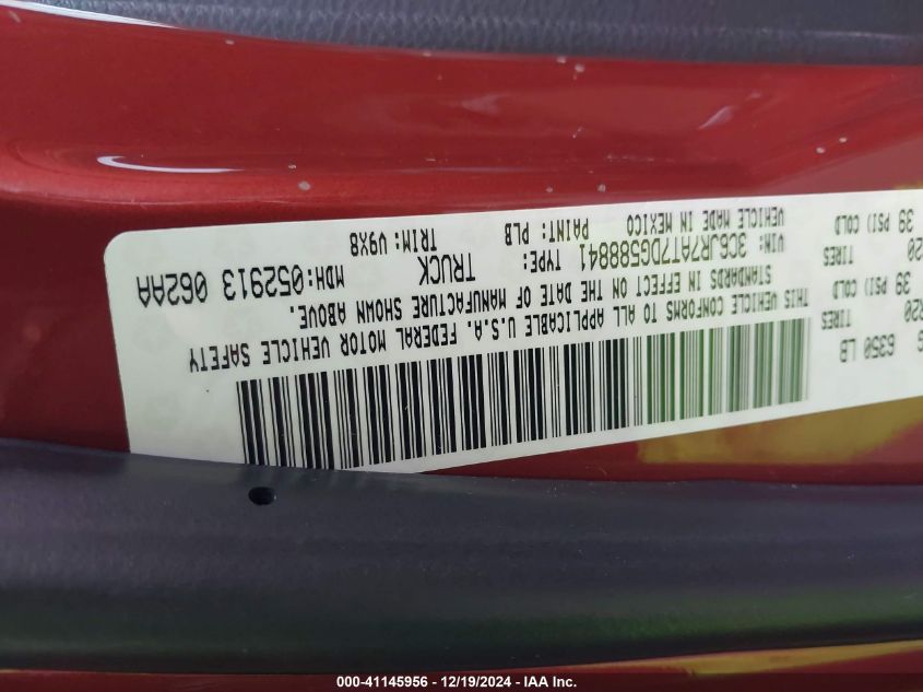 VIN 3C6JR7AT7DG588841 2013 RAM 1500, Express no.9