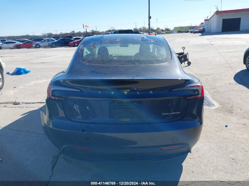 2024 Tesla Model 3 Long Range Dual Motor All-Wheel Drive VIN: 5YJ3E1EB9RF735489 Lot: 41146769