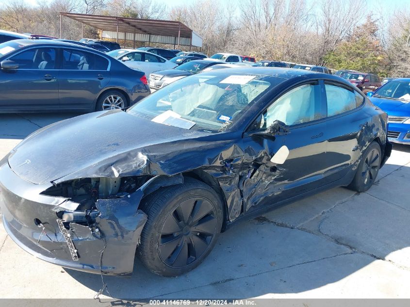 2024 Tesla Model 3 Long Range Dual Motor All-Wheel Drive VIN: 5YJ3E1EB9RF735489 Lot: 41146769