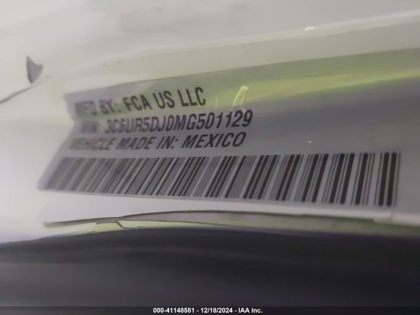 2021 RAM 2500 BIG HORN  4X4 6'4 BOX - 3C6UR5DJ0MG501129