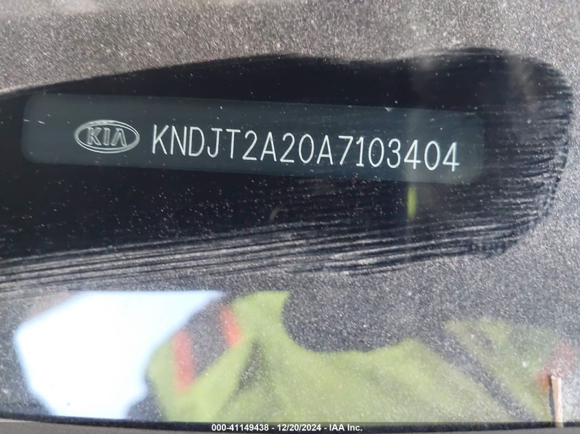 2010 Kia Soul + VIN: KNDJT2A20A7103404 Lot: 41149438