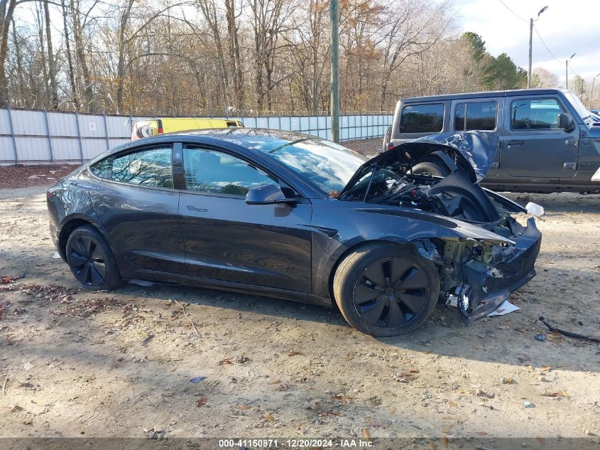 2024 Tesla Model 3 Long Range Dual Motor All-Wheel Drive VIN: 5YJ3E1EB7RF729836 Lot: 41150871