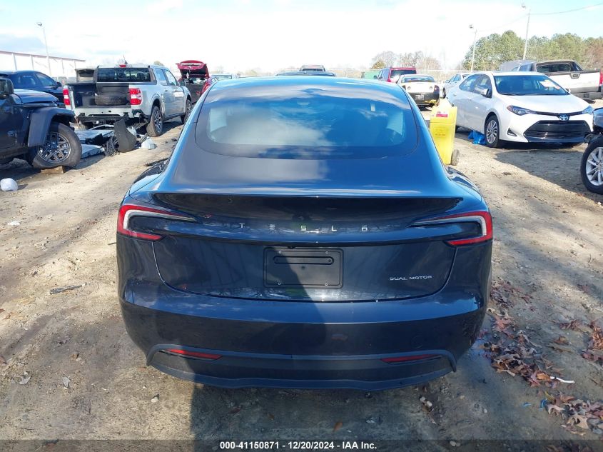 2024 Tesla Model 3 Long Range Dual Motor All-Wheel Drive VIN: 5YJ3E1EB7RF729836 Lot: 41150871