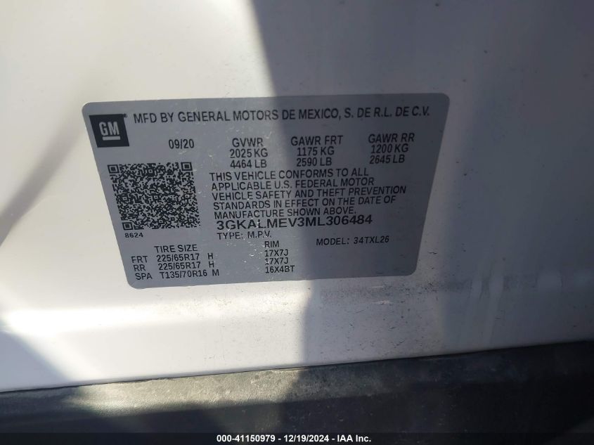 VIN 3GKALMEV3ML306484 2021 GMC TERRAIN no.9