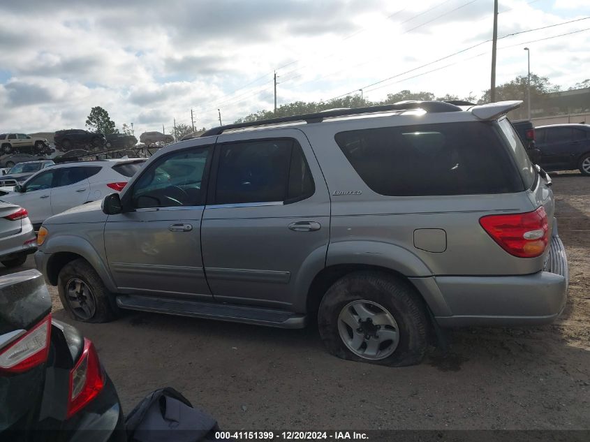 2002 Toyota Sequoia Limited V8 VIN: 5TDZT38A42S072039 Lot: 41151399