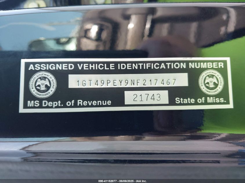 2022 GMC Sierra 2500Hd 4Wd Standard Bed At4 VIN: 1GT49PEY7NF357694 Lot: 41152077