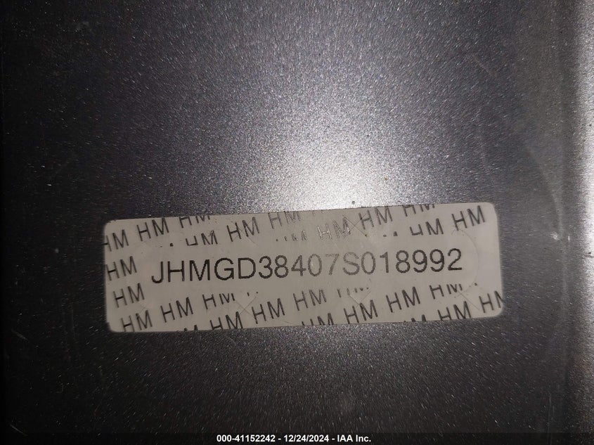 2007 Honda Fit VIN: JHMGD38407S018992 Lot: 41152242