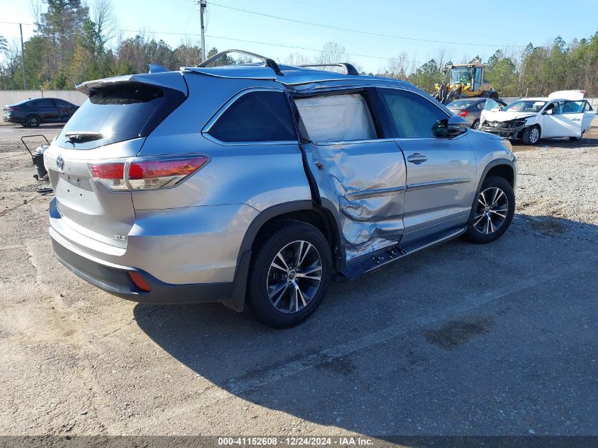 VIN 5TDKKRFH9GS123176 2016 Toyota Highlander, Xle V6 no.4