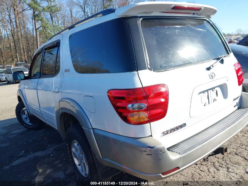 2002 Toyota Sequoia Sr5 V8 VIN: 5TDZT34A72S071876 Lot: 41153149