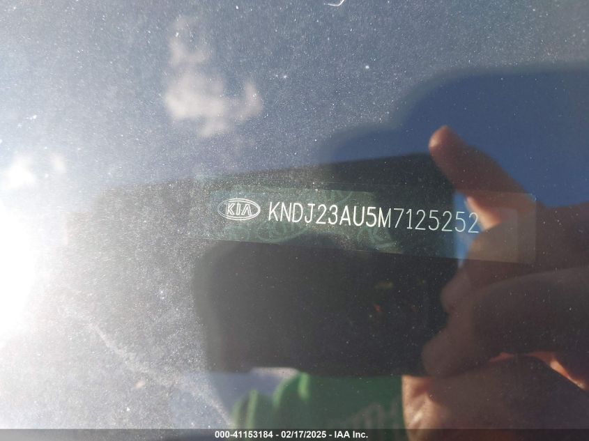 2021 Kia Soul Lx VIN: KNDJ23AU5M7125252 Lot: 41153184